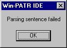 Parsing sentence failed