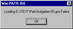 WinPATR Fehlermeldung